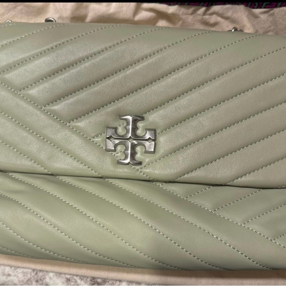 Tory Burch Leather Kira Chevron Bag - Pine Frost